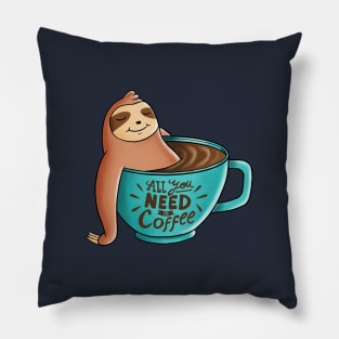 Coffee Sloth Pillow