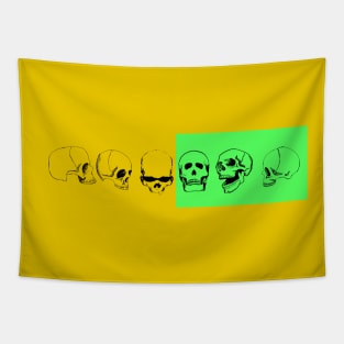 Skull Green Tapestry