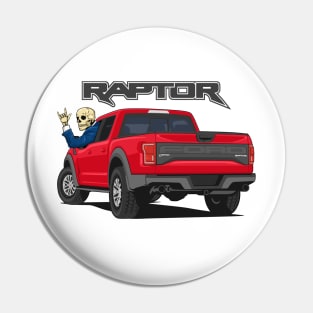 Truck ranger raptor f150 4x4 hand skull metal red Pin