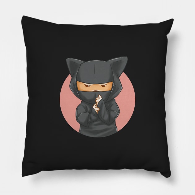 Shinja, the shiba inu ninja dog Pillow by Shibansart