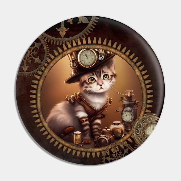 Little steampunk kitten Pin by Nicky2342