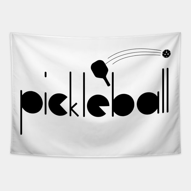 Pickleball Geometric Font Tapestry by darklordpug