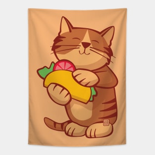 Cat with Taco Tapestry