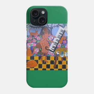 The exotic Pianist and her colourful Cats Phone Case