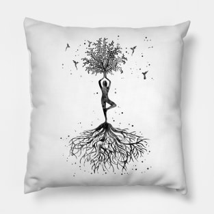 Yoga tree with hummingbirds Pillow