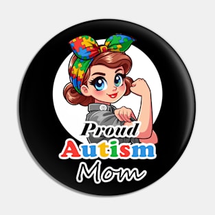 Proud Autism Mom Front & Back Pin