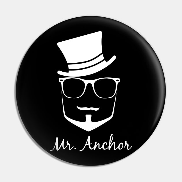 Mr Anchor Beard T-Shirt Pin by biNutz