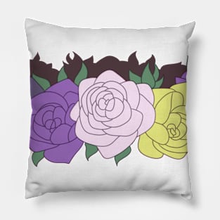 Nonbinary Pride Flower Crown Pillow