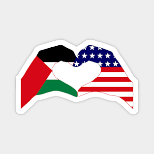 We Heart Palestine & USA Patriot Flag Series Magnet