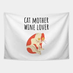 Cat Mother Wine Lover Tapestry