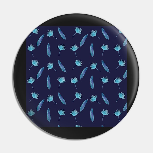 Elegant Tropical Pattern with an indigo background Pin by Sandraartist