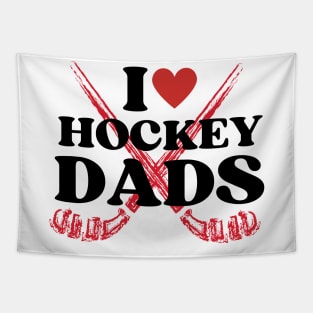 I Heart Hockey Dads White Tapestry