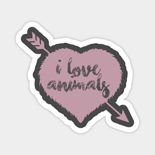 I Love Animals Gift for Kitty and Puppy Lovers graphic Magnet