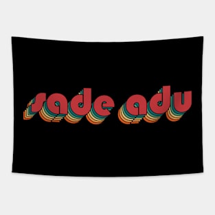 Sade Adu - Retro Rainbow Typography Style 70s Tapestry