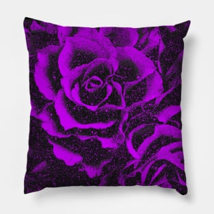purple floral pattern vintage retro roses flowers face mask burlesque style Pillow
