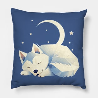 Cute Husky sleeping in the night sky Pillow