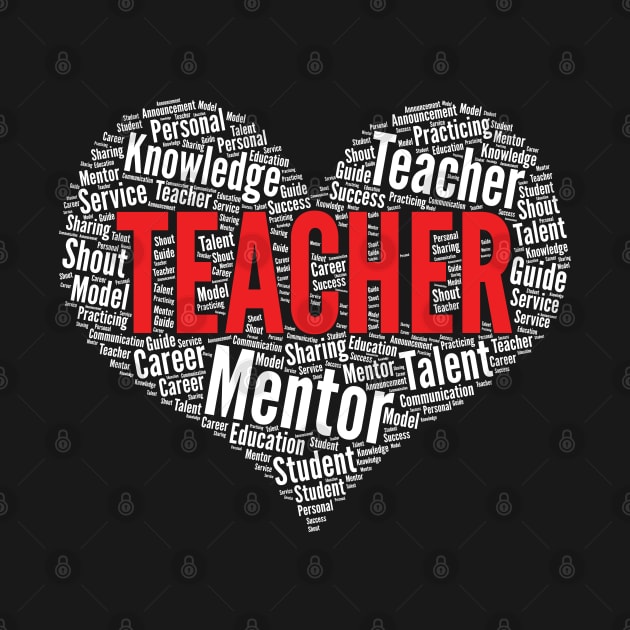 Teacher Heart Shape Word Cloud Design design by theodoros20