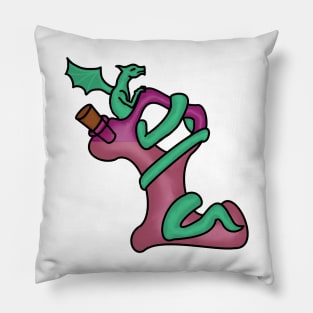 Green and Purple Potion Dragon Pillow