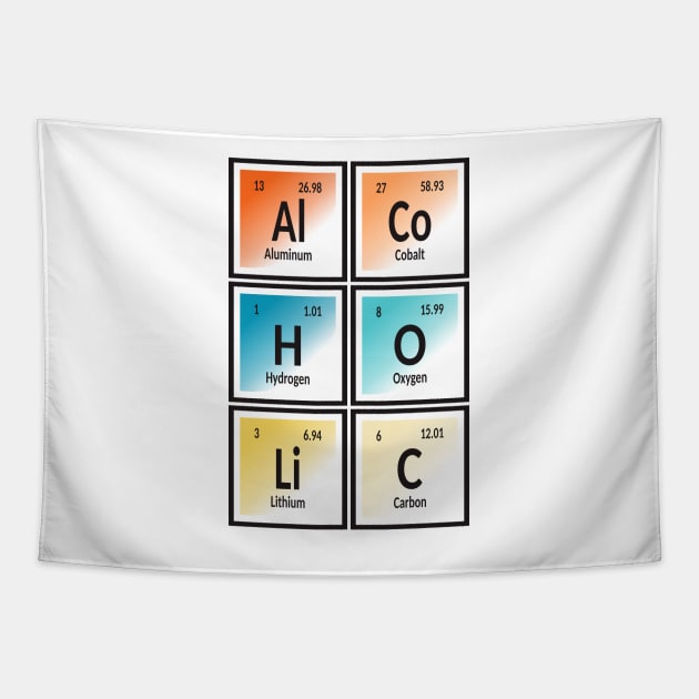 Alcoholic Periodic Table of Elements Alcoholic Periodic Table Tapestry TeePublic