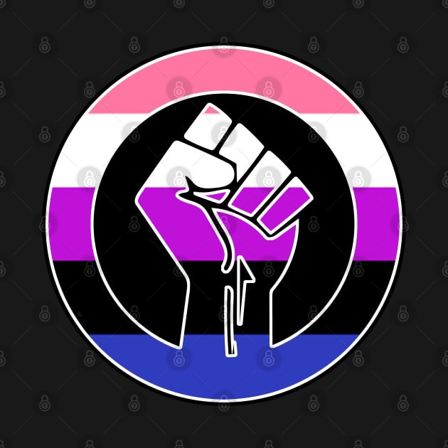 Black Lives Matter Fist Circled LGBTQ Flag Genderfluid by aaallsmiles