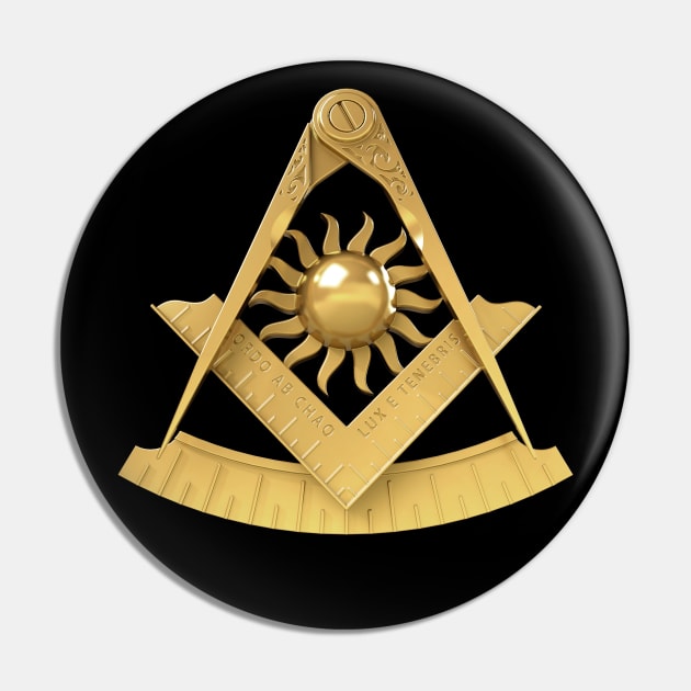 Past Master Gold Emblem Jewel Masonic Freemason Pin by Master Mason Made