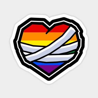 Mending Heart with Pride Flag Colours - Healing - LGBTQ+ - Mending Heart Magnet