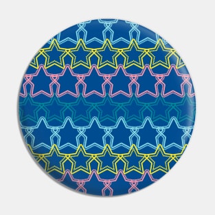 Multicolored stars with dotted border Pin