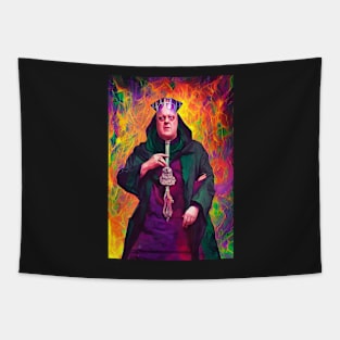 Cyberpunk Aleister Crowley The Great Beast of Thelema painted in a Surrealist and Impressionist style Tapestry