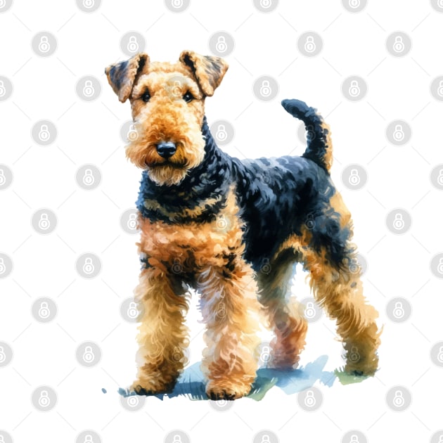 Watercolor Airedale Terrier - Beautiful Dog by Edd Paint Something