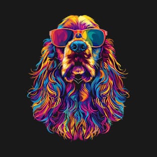 Cocker Spaniel Dog Sunglasses Pop Art T-Shirt