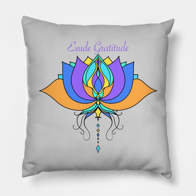 Exude Gratitude Pillow by BlackSheepArts