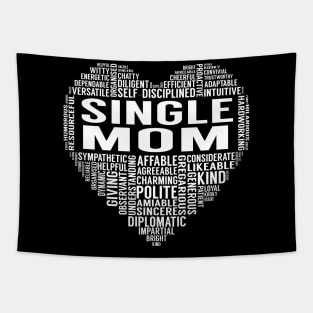 Single Mom Heart Tapestry