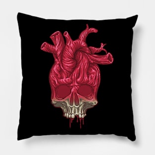 Heart in Mind Skull Pillow