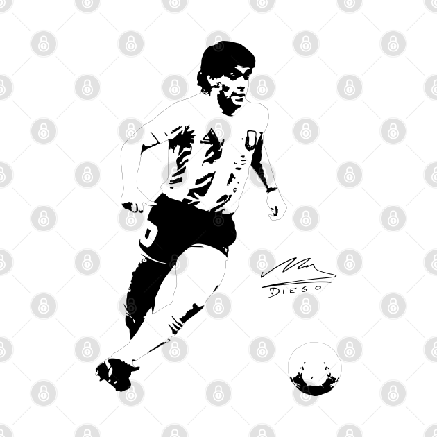 Disover Maradona El Diego Napoli Black White - Maradona Football Legend - T-Shirt