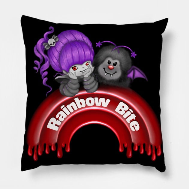 Rainbow Bite Pillow by Jessferatu