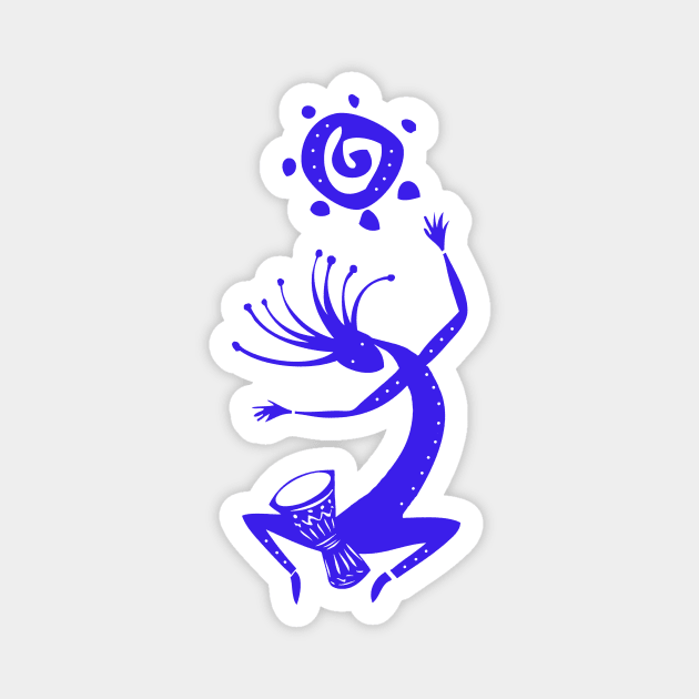 Kokopelli Sun Drummer Magnet by RockettGraph1cs