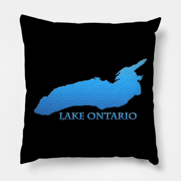 Lake Ontario Great Lakes Outline Pillow by gorff