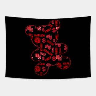 Cute Harlem Vibes Teddy Bear | Dice with Money Symbol | Harlem New York City Tapestry