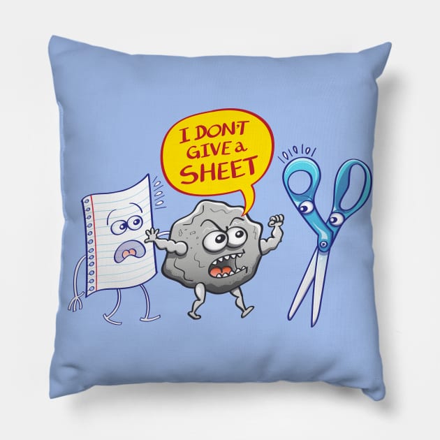 Angry rock doesn't give a sheet of paper to scissors Rock Paper