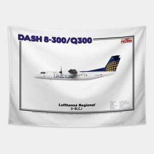 DeHavilland Canada Dash 8-300/Q300 - Lufthansa Regional (Art Print) Tapestry