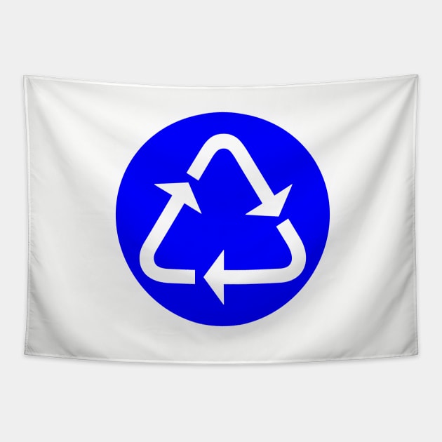 Recycling Logo Roundabout Road Sign Tapestry by mwcannon