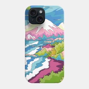 Mountain ocean shore Phone Case