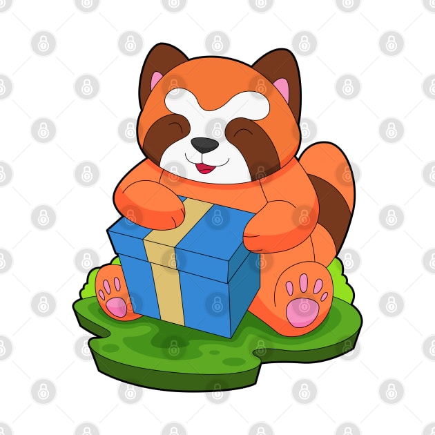 Red Panda Christmas Package by Markus Schnabel