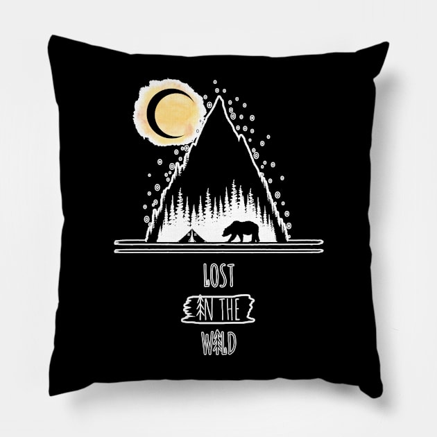 Lost In The WIld Pillow by Bongonation