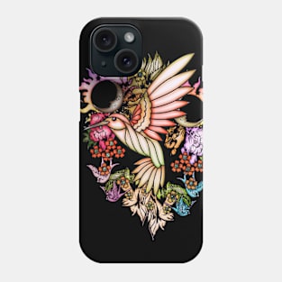 Beautiful fantasy bird and flowers Phone Case