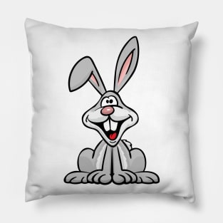 Silly Bunny Rabbit Cartoon Pillow