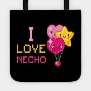 I Love Necho Pink 8 Bit Heart And Yellow Star Tote