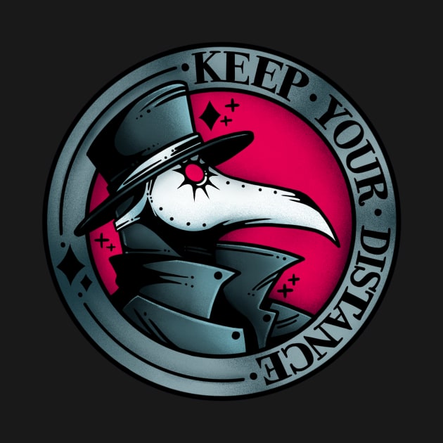 Keep Your Distance – Plague Doctor (Red) by Pseudo Crow Co.