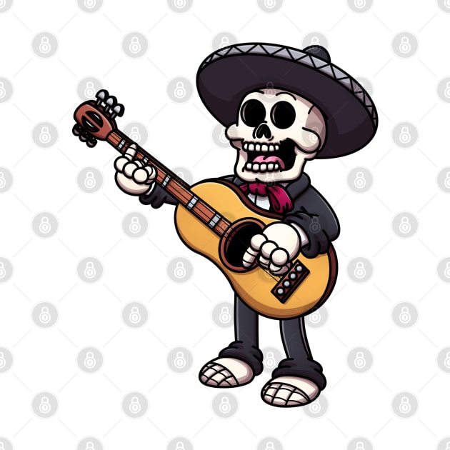 Mariachi Skeleton Playing The Guitar by TheMaskedTooner