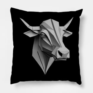 Cow head illustration Pillow